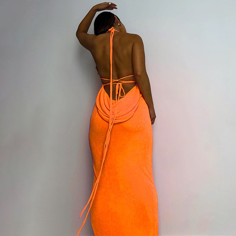 Backless Cowl Maxi Dress